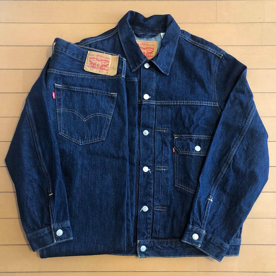 リーバイス濃紺デニムセットアップ 2nd トラッカージャケット501 W34