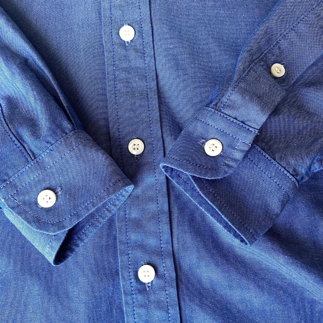 SINME シンメ ダンガリークロスボタンダウンシャツ サックスブルー M