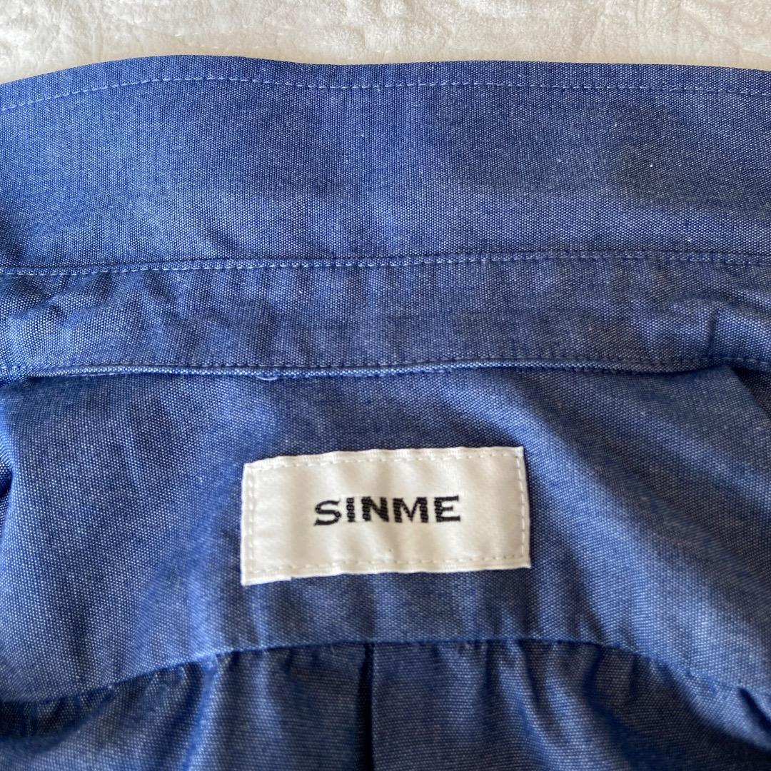 SINME シンメ ダンガリークロスボタンダウンシャツ サックスブルー M