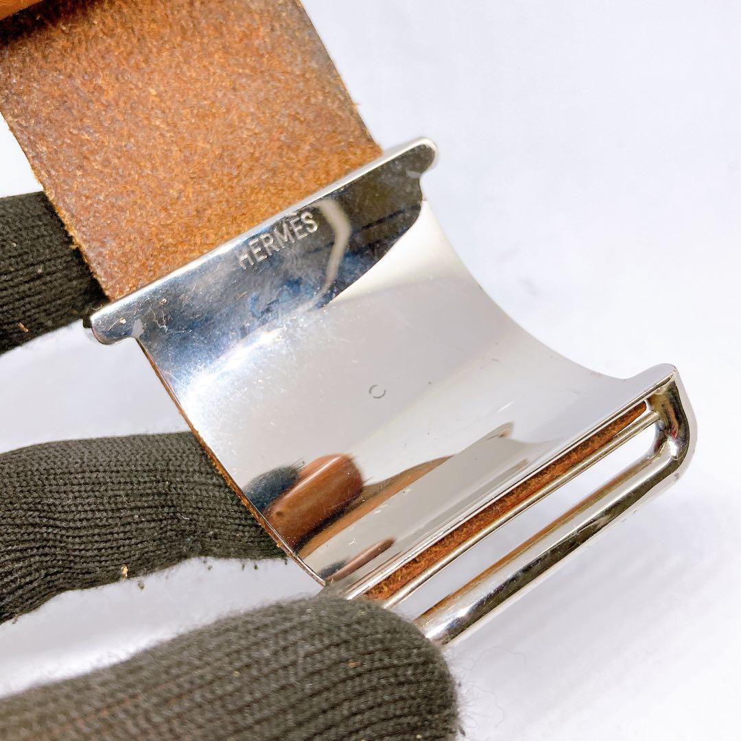 397 エルメス エトリヴィエール レザー ブラウン バングル