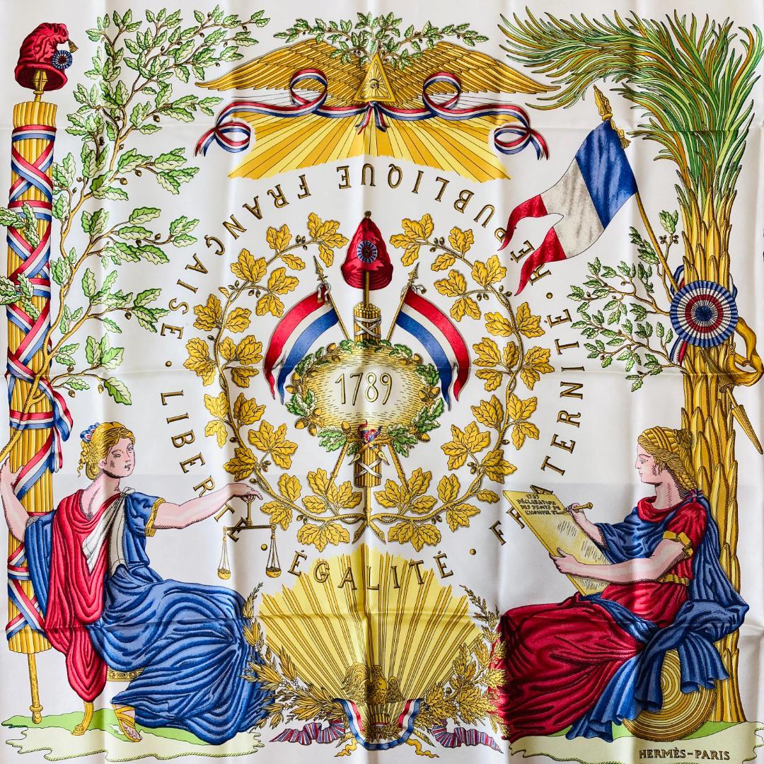 HERMES エルメス スカーフ カレ90 フランス革命を記念して シルク
