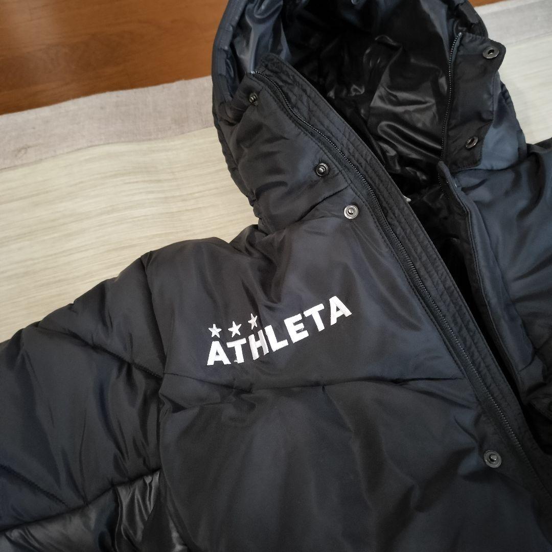 美品】ATHLETA アスレタ フード付ダウンベンチコート/ Sサイズ 黒