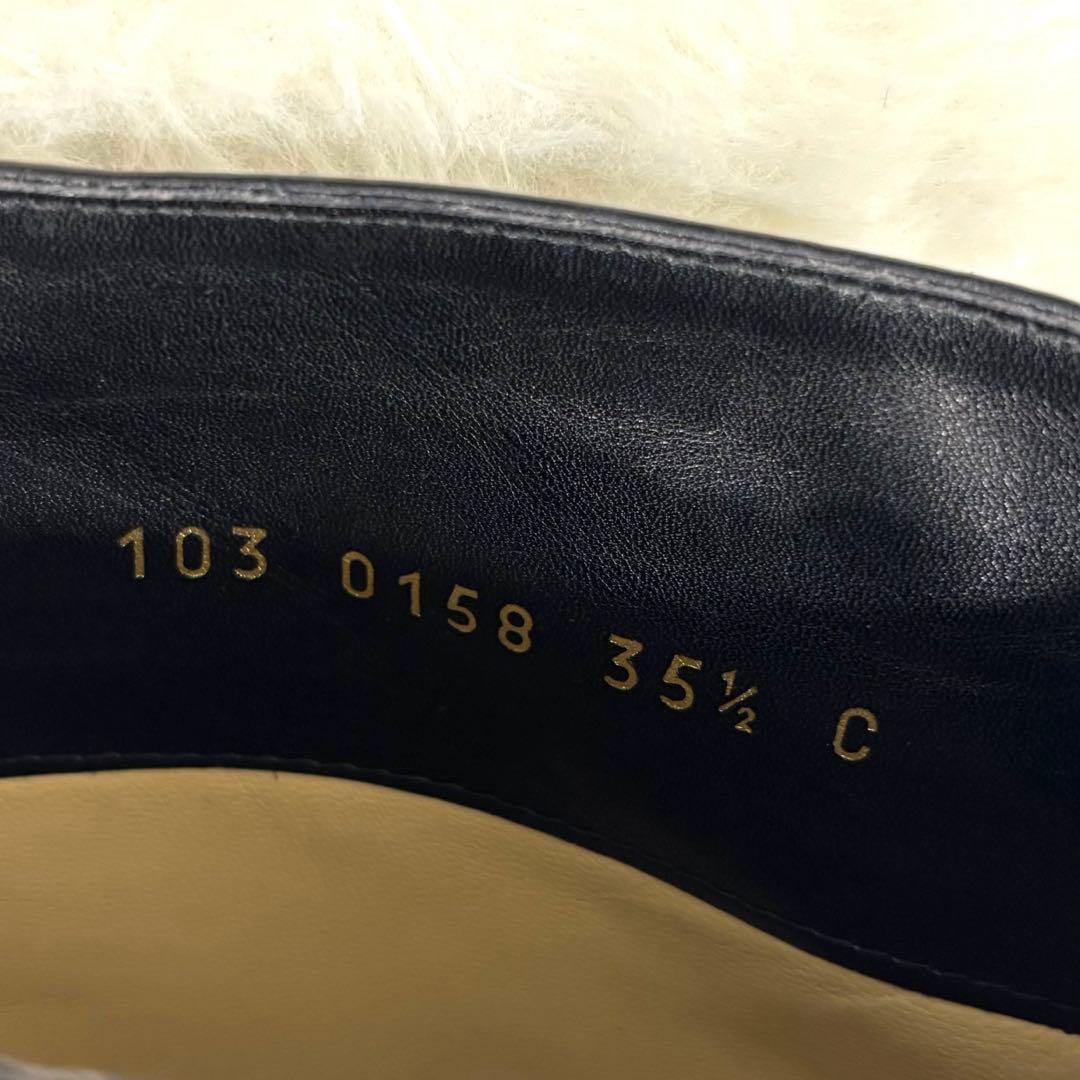 グッチ　ロング ブラック レザー ブーツ　厚底　22.5〜23.0cm　本革