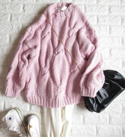 ウィムガゼット 定価2.8万ざっくりモヘヤハンドルーズ ケーブル ニット