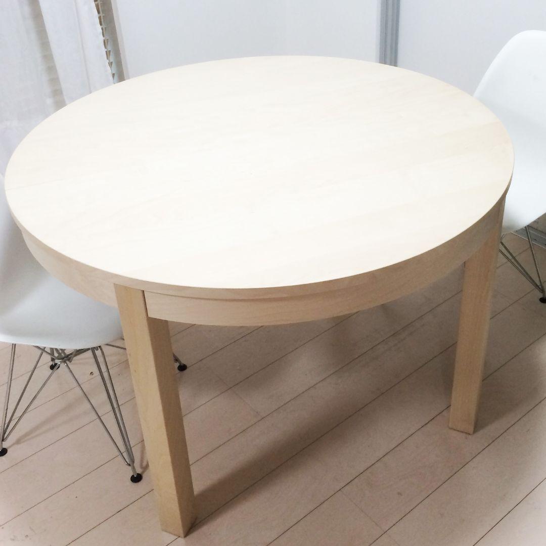 美品》IKEA BJURSTA 丸形伸張ダイニングテーブル - メルカリ