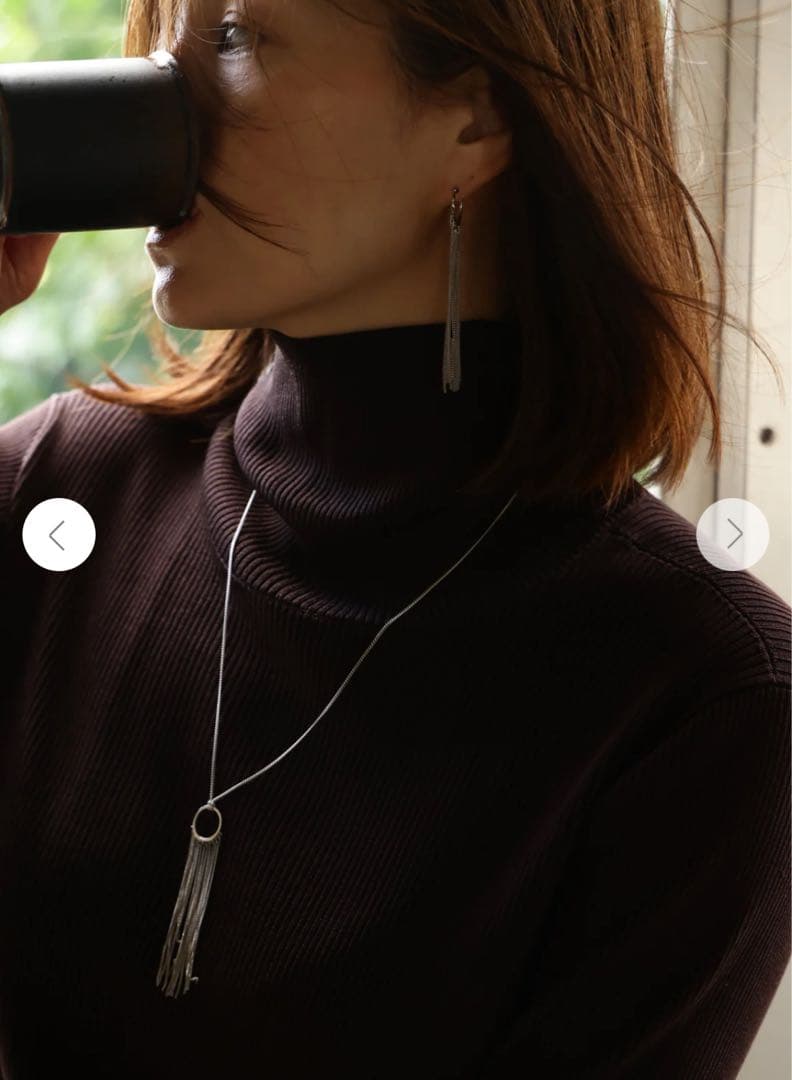 井川遥ロワンloin.frange hoop necklace ネックレス - メルカリ