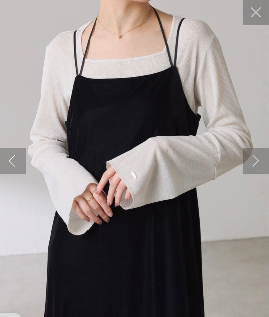 新品 シアーラメリブスクエアカットソー オフホワイト - メルカリ