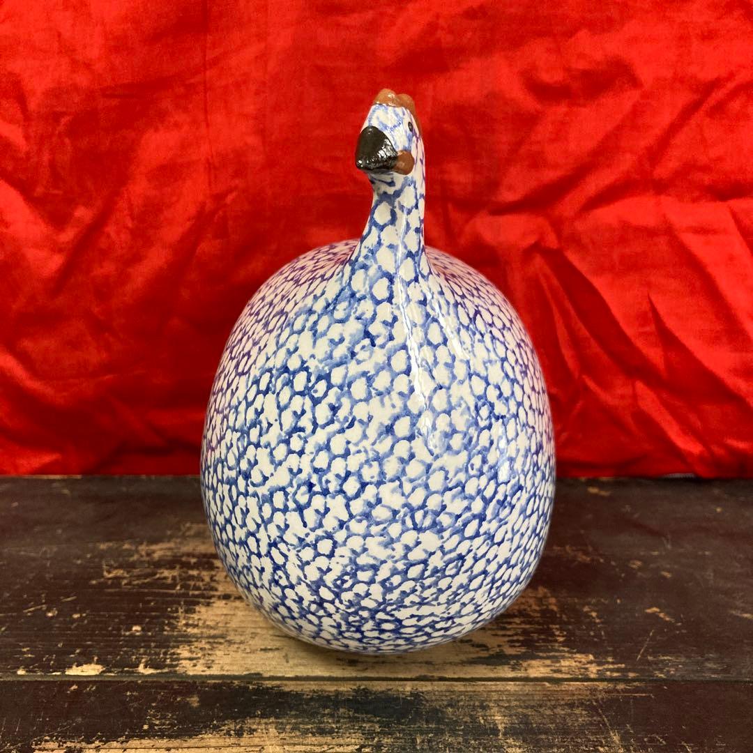 ホロホロ鳥 陶器オブジェ 置物 二体 ハイジ・カイヤール インテリア