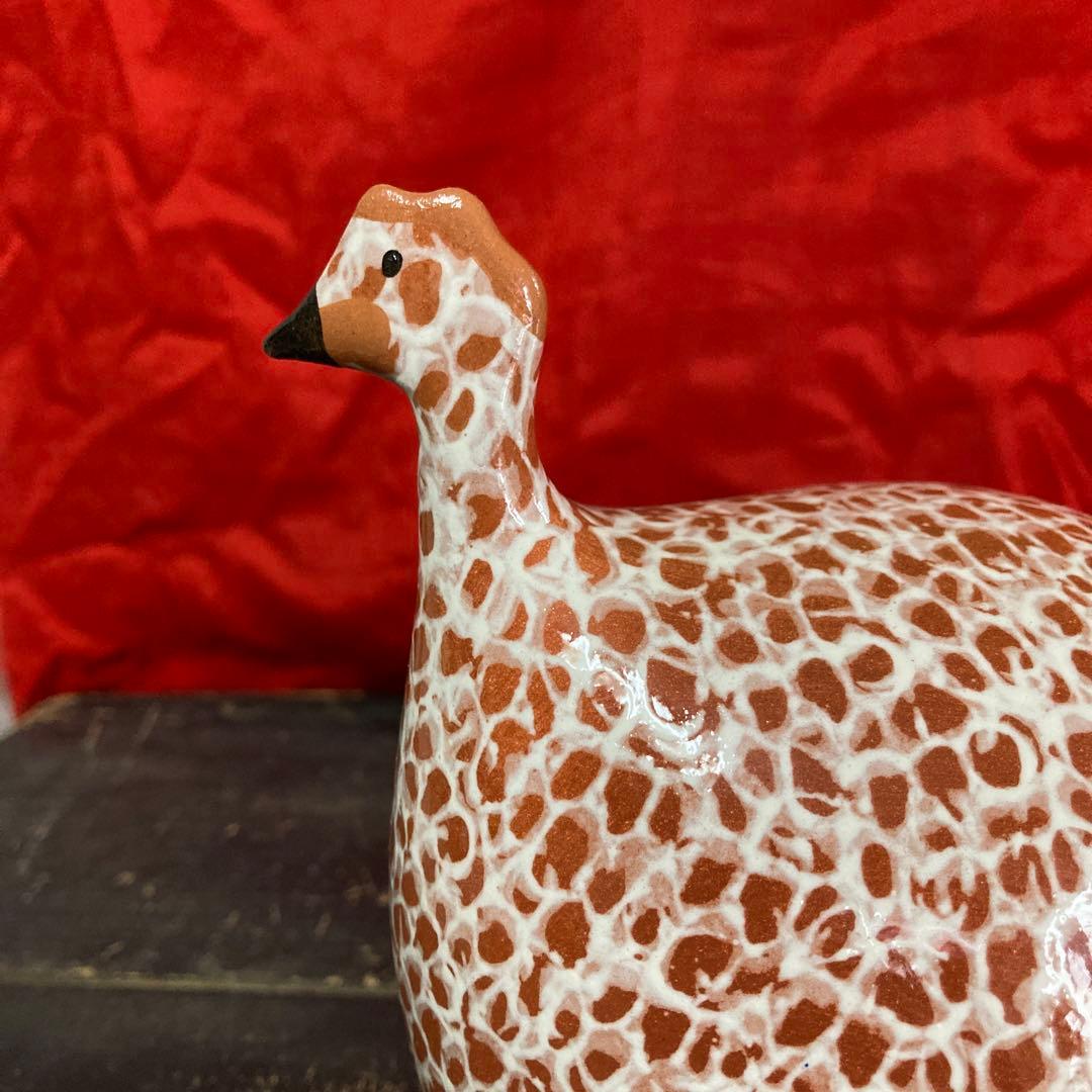 ホロホロ鳥 陶器オブジェ 置物 二体 ハイジ・カイヤール インテリア