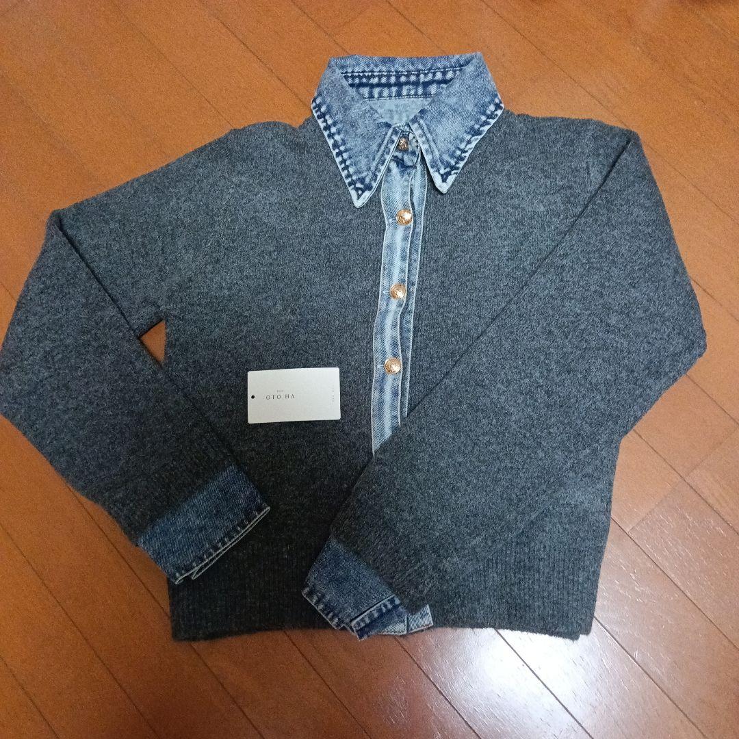 PLUS OTO.HA デニム×ニットシャツ