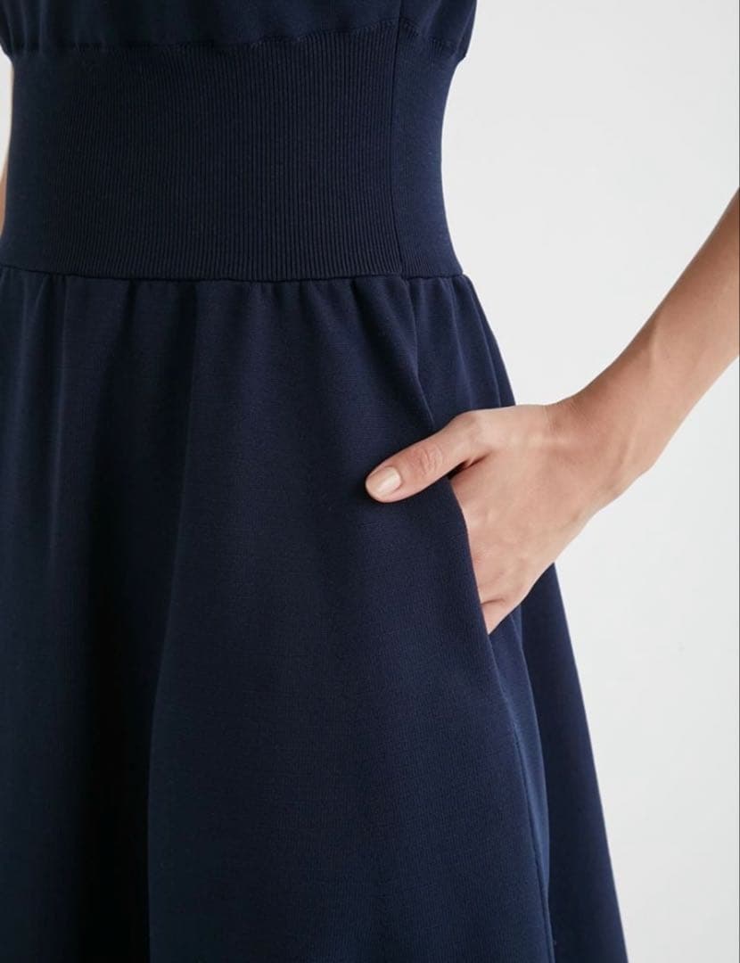 新品未使用】CELFORD ドレープネックニットワンピース NVY 38 - メルカリ