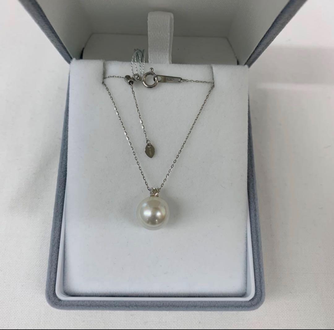 rotthy-様専用 大人気無調色アコヤ真珠 9.5-10mm ダイヤネックレス