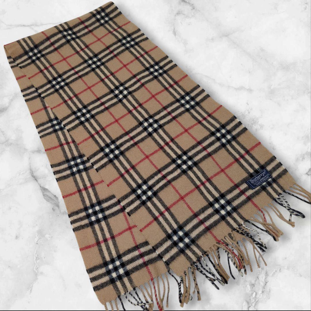 美品✨バーバリー マフラー ノバチェック 英国製 ラムウール - メルカリ
