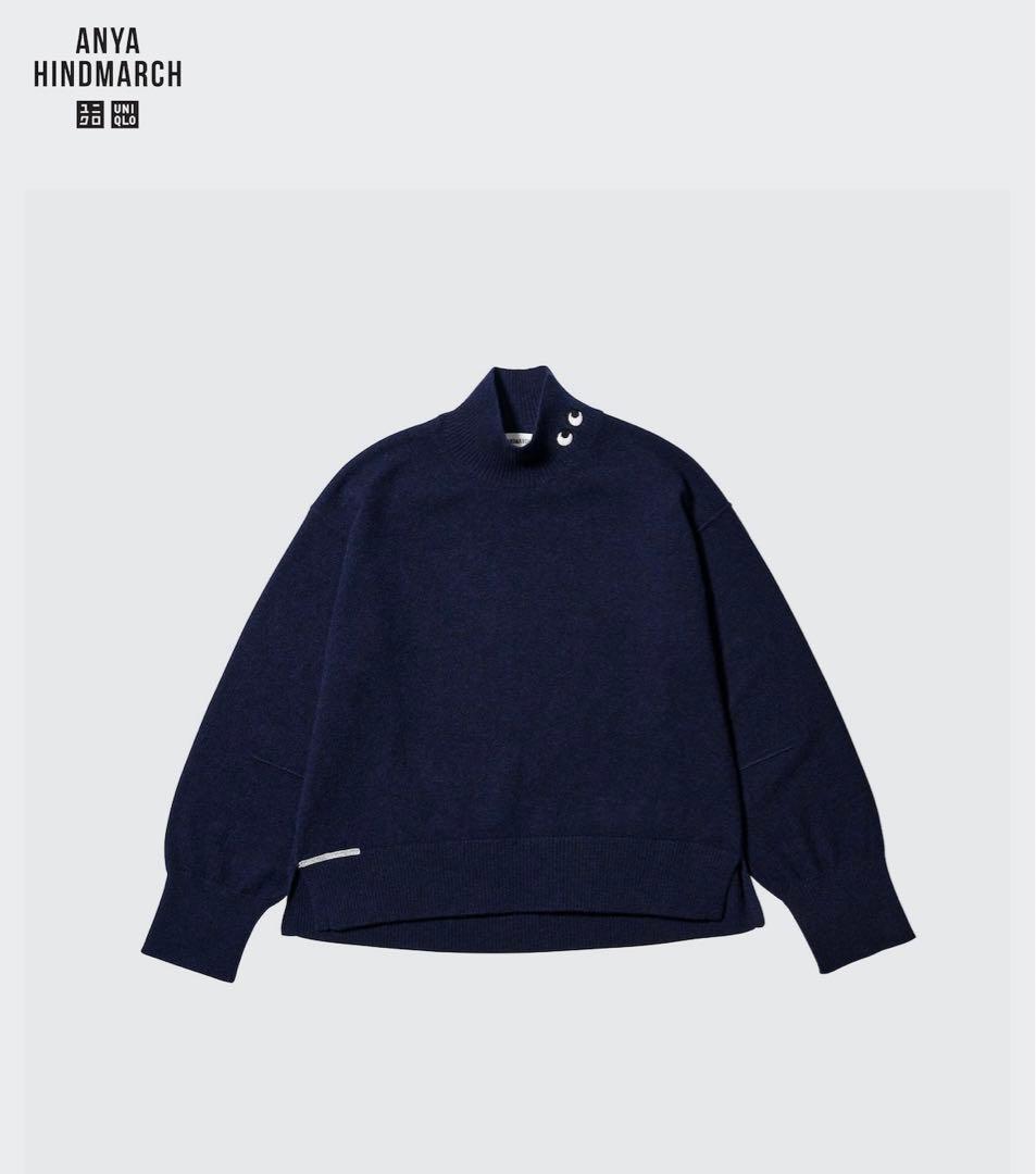 【新品未開封】UNIQLO Anya Hindmarch ハイネック【XXL】 UNIQLO x ANYA HINDMARCH Cashmere High Neck Long Sweater Gray Size