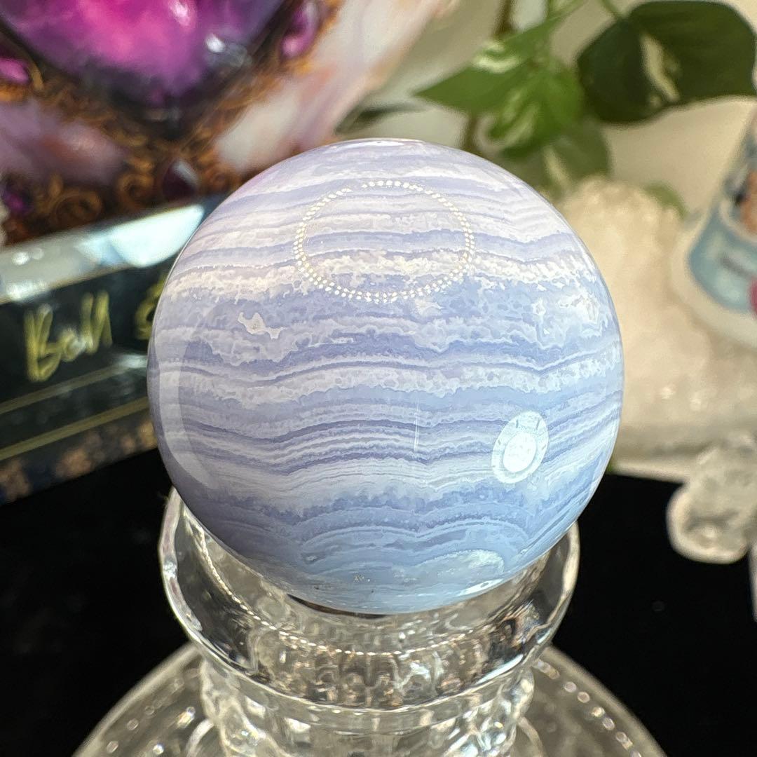 高品質 ブルーレースアゲートスフィアNo.2641 - メルカリ