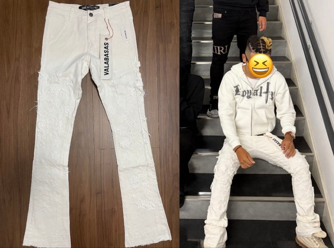 VALABASAS フレアデニム スター サイズ29 ホワイト 新品 - メルカリ