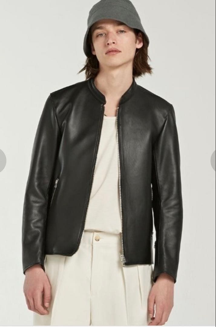 【超美品】希少ライダースジャケット リドム シングル Lサイズ 黒 中古・古着通販】LIDnM (リドム) シングルライダースジャケット