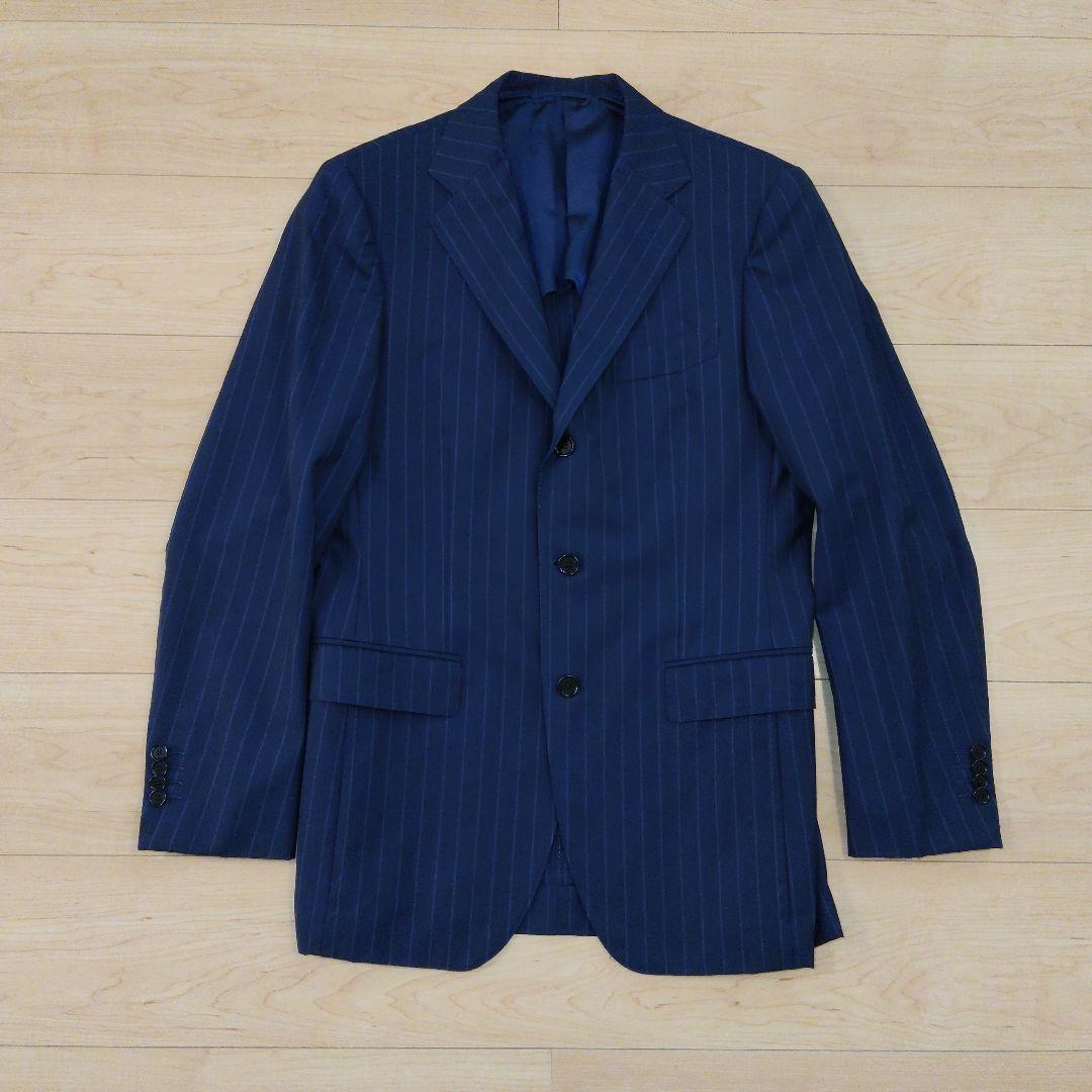 上下48（M相当）【BEAMS F】スーツ ストライプ セットアップ 日本製