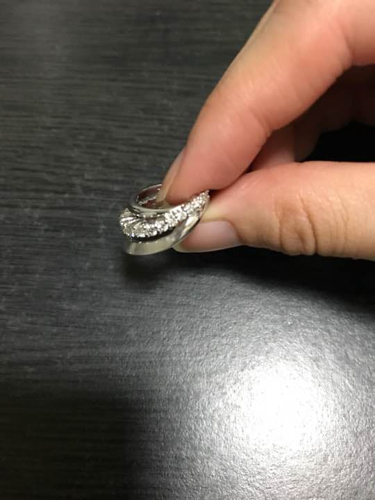 ブランド アスプレンディ ピンキーリング ダイヤ K18WG 0号 ケース付き