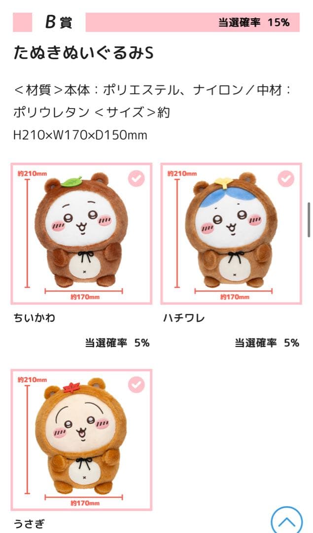 ちいかわ たぬきだもんくじ B賞セット - メルカリ