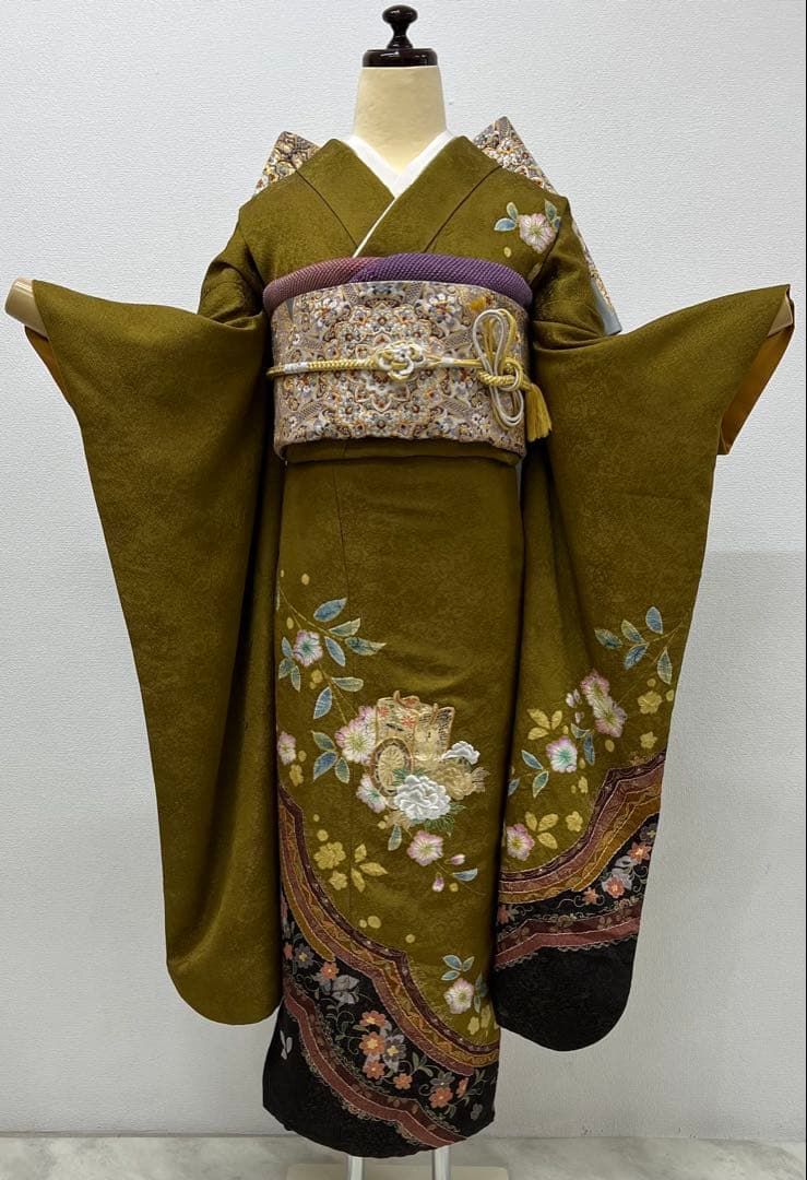 豪華袋帯 振り袖 フルセット 別誂長襦袢 辻ヶ花 金彩 刺繍入 金通し