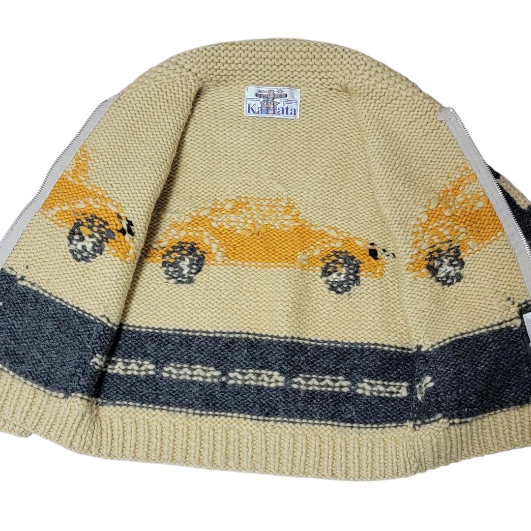 希少 クラシックカー柄 カナタ KANATA カウチンニット 日本M～L - メルカリ