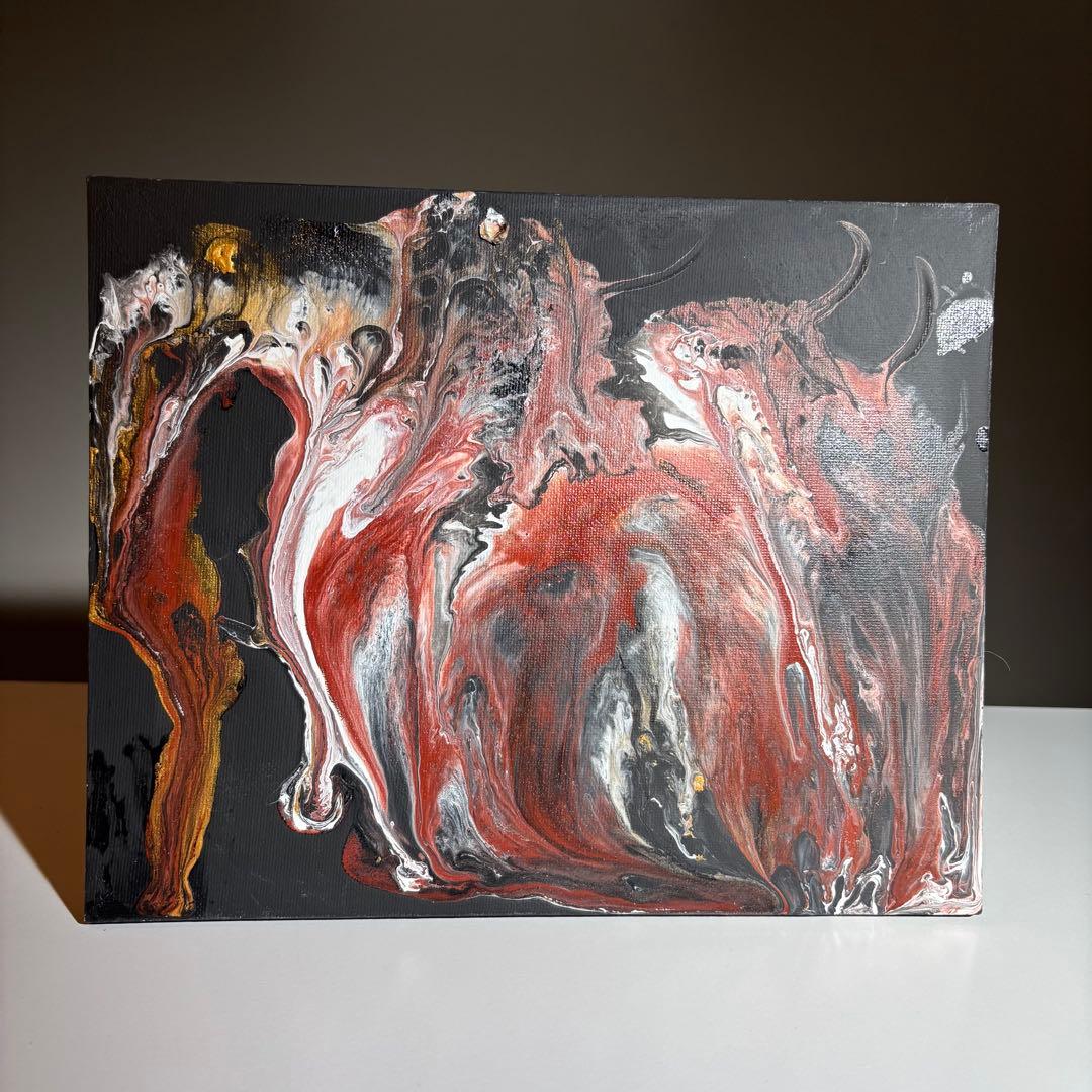 暗い雰囲気の抽象画 現代アート キャンバス 絵画 作者不明 アート