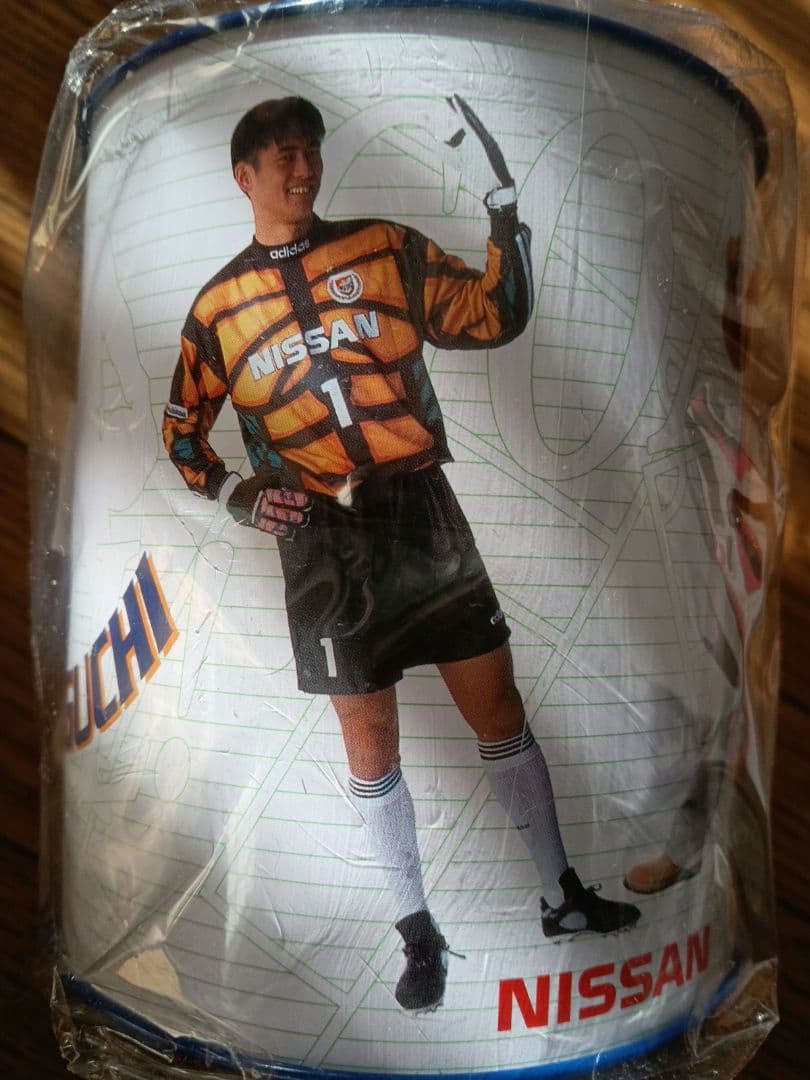 川口能活 日産 横浜マリノス サッカー 貯金箱 缶 Jリーグ NISSAN