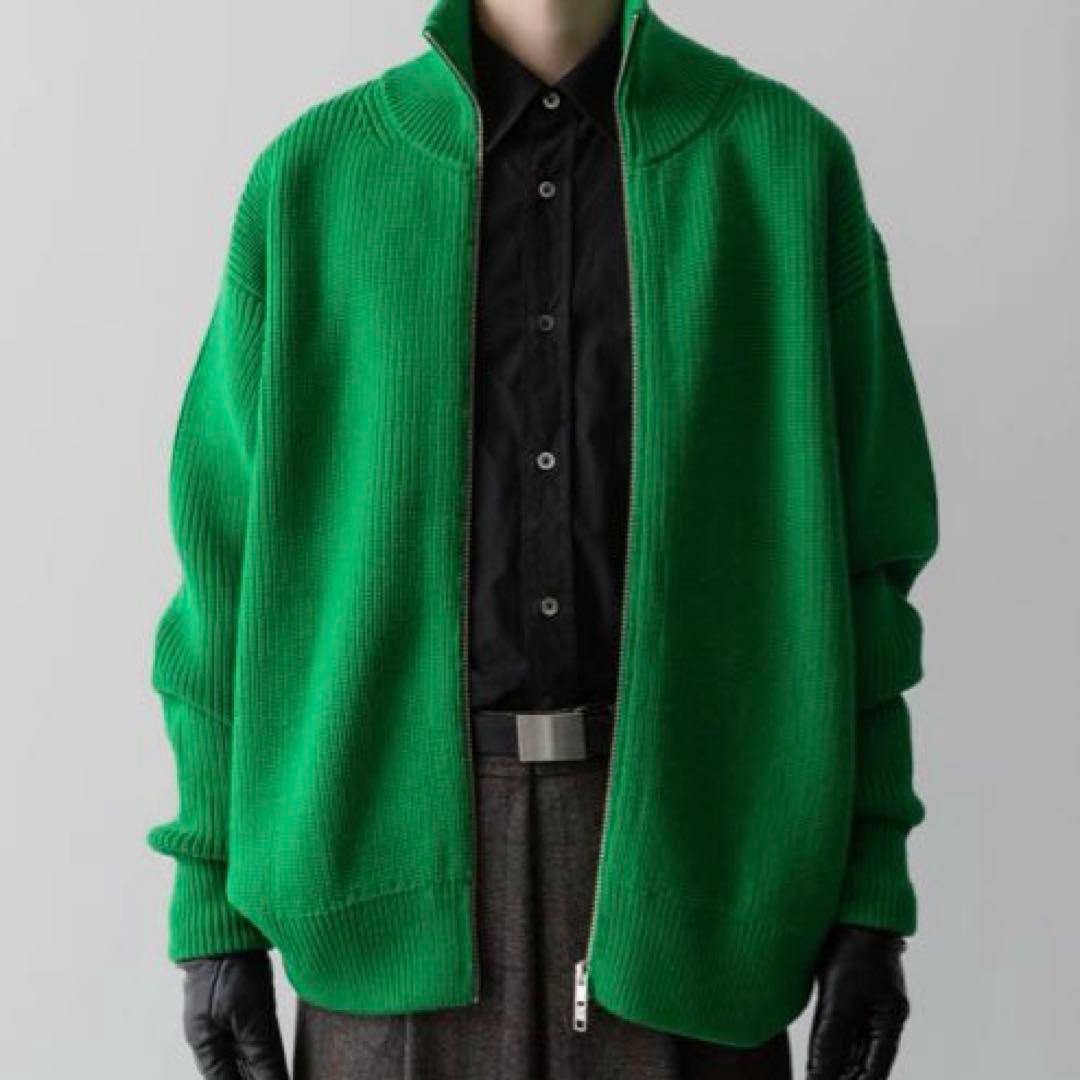 ssstein オーバーサイズドライバーズニットジップジャケット グリーン