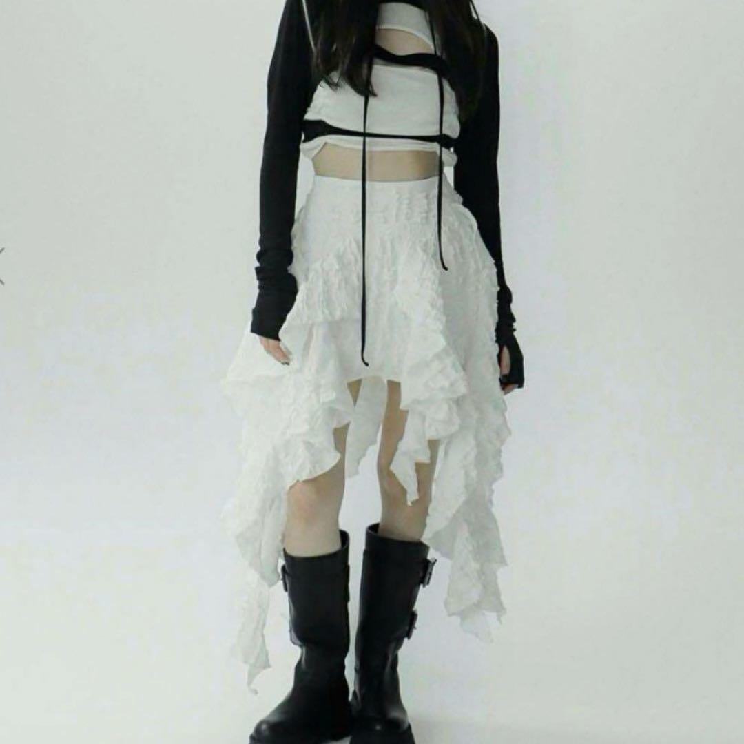 MELT THE LADY fleur mini skirt white