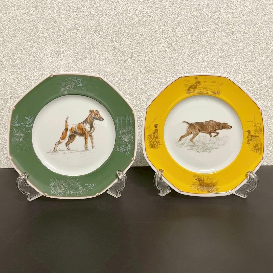 エルメスHERMES八角プレート 犬シリーズ ポインター フォックステリア 2枚 1395117854.jpg?1636631717