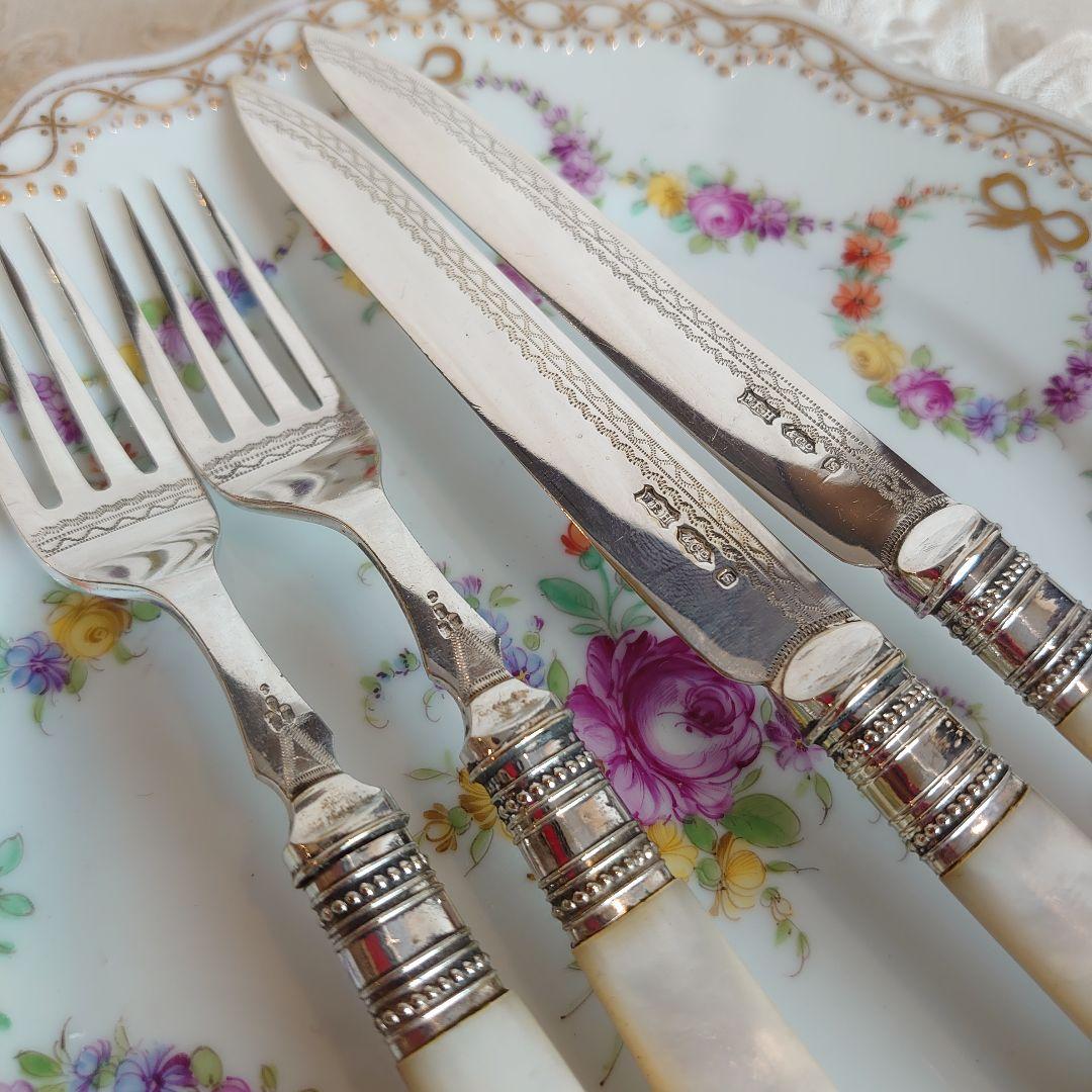 白蝶貝 デザートカトラリーセット ナイフ フォーク マザーオブパール