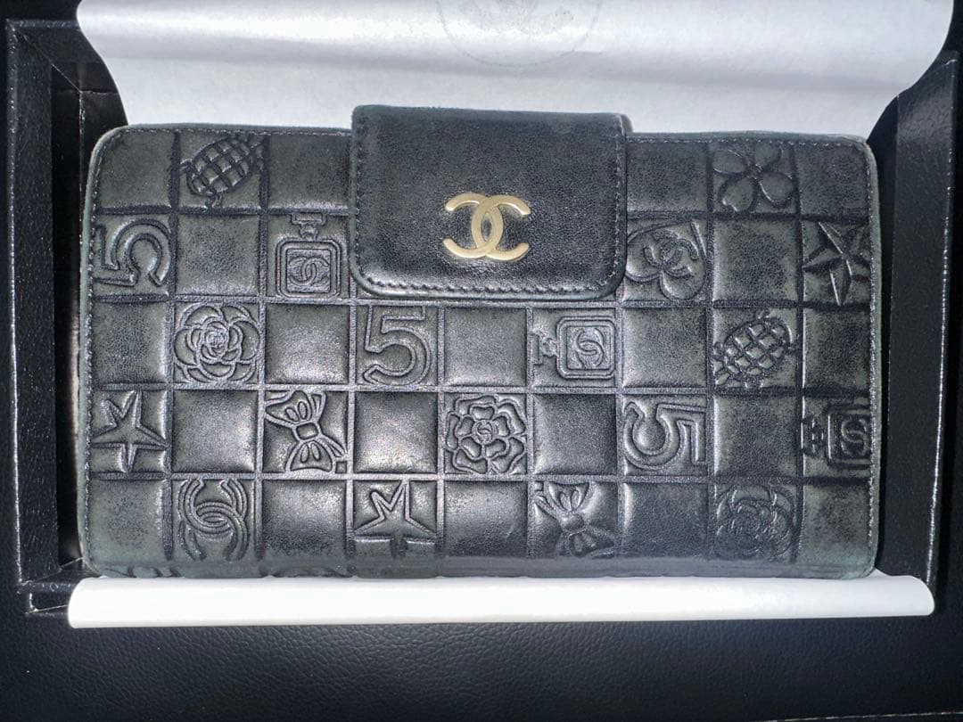 正規品 CHANEL シャネル 長財布 ブラック ギャランティカード付 美品