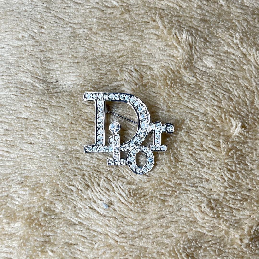 Christian Dior ピンブローチ ラインストーン Dior ロゴ CHRISTIAN DIOR Vintage Crystal Logo Brooch - Etsy