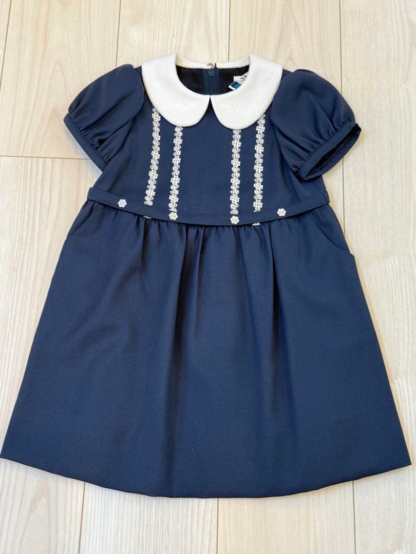 カリニッシモ 半袖ワンピース オーダー お受験 100cm相当 カリニッシモ】襟付き半袖ワンピース をお探しならお受験専門店