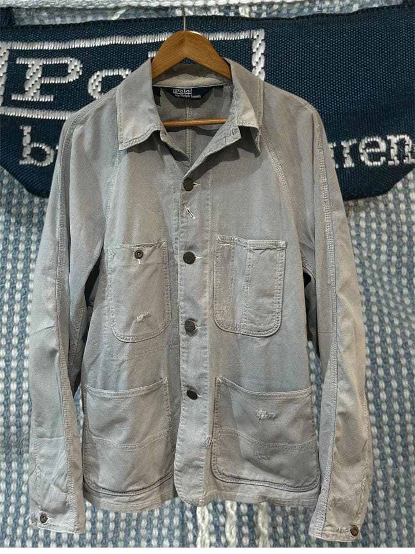 90sラルフローレン カバーオール ダメージ加工 チェンジボタン