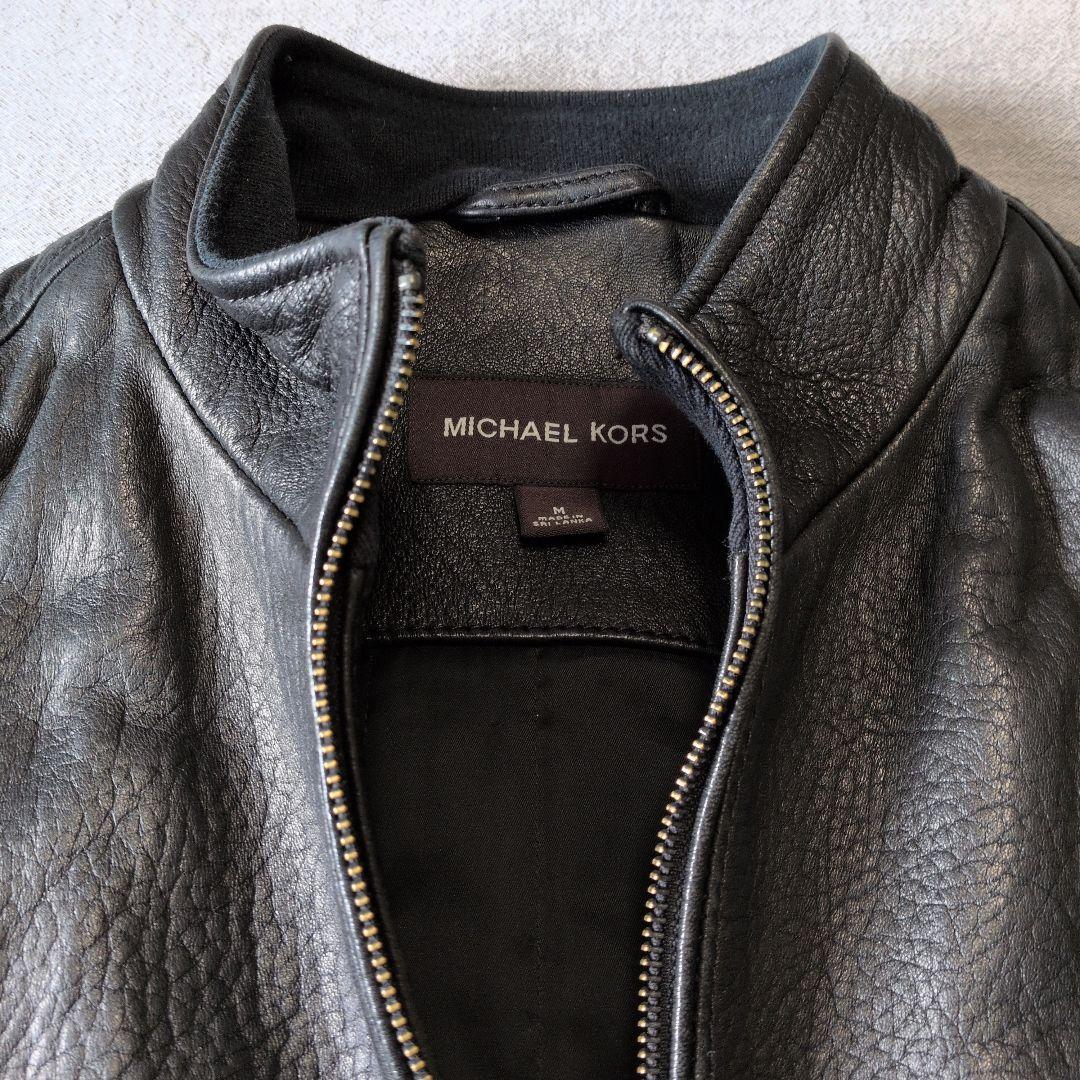 マイケルコース メンズ シングルライダースジャケット ブルゾン 羊革 M