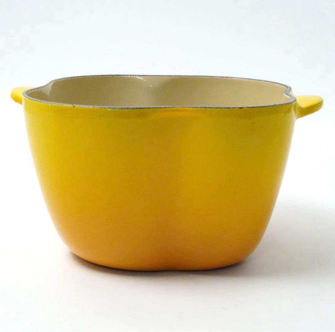 極美品】LE CREUSET ピーマンココット ディジョンイエロー 18cm