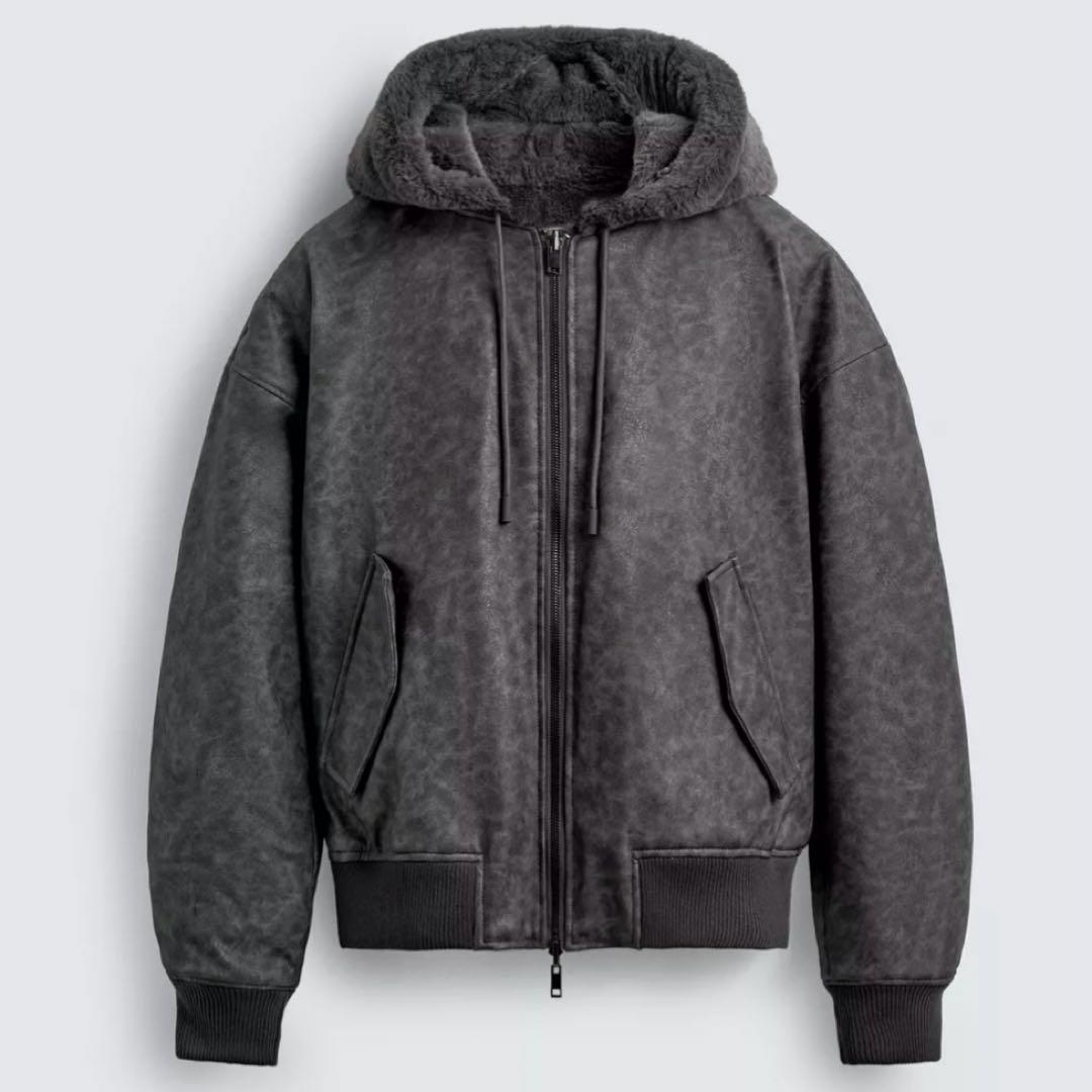 リバーシブル フェイクレザー ボンバージャケット - メルカリ