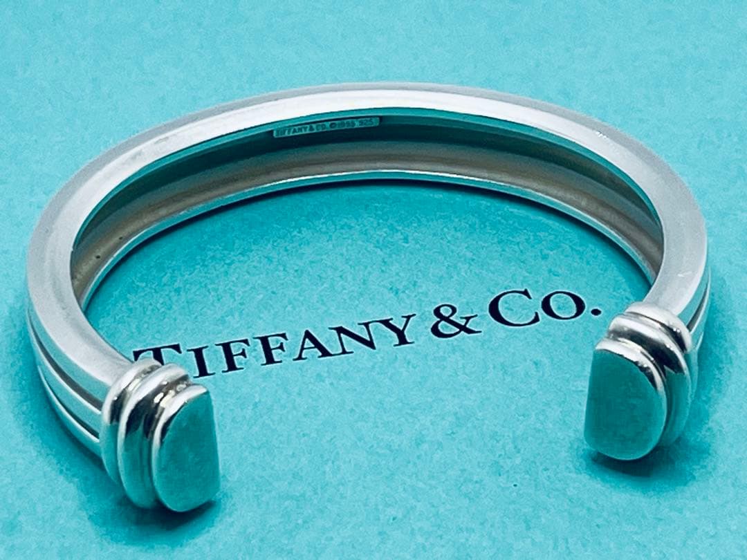 h587 希少 ヴィンテージ ティファニー 1995 グルーブド バングル925