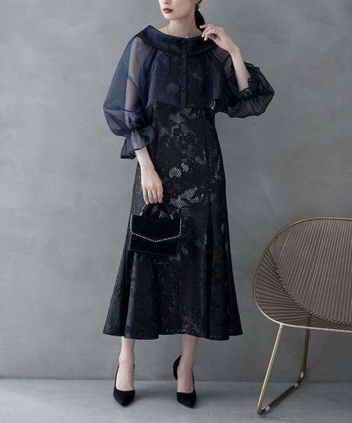 極美品 etoll. エトル シアーブラウス シフォン ボレロ キャミドレス S etoll エトル 3wayシフォンボレロ&レースキャミドレス[品番