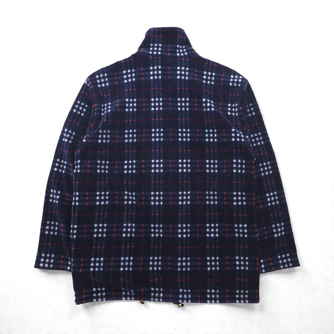 BURBERRY ノバチェック フルジップ フリースジャケット L ネイビー