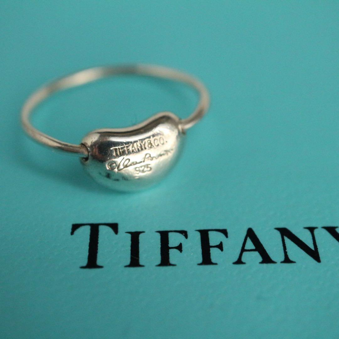 袋箱有り✨美品✨約12.5号ティファニー ビーンリングシルバー 925 美品】14号 Tiffany ティファニー ビーン 豆 リング シルバー925