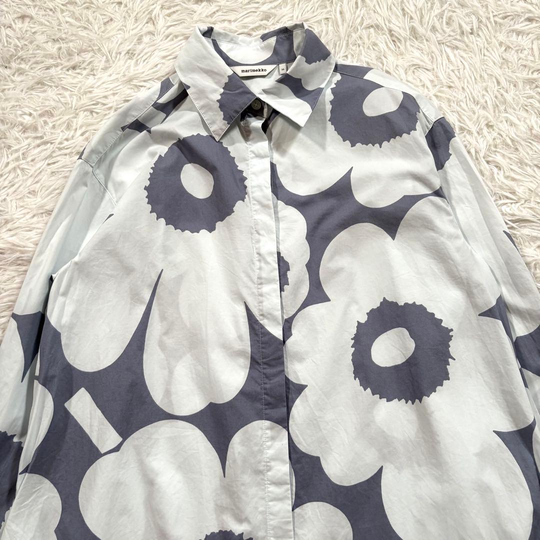 marimekko マリメッコ シャツワンピース ウニッコ ライトブルー - メルカリ