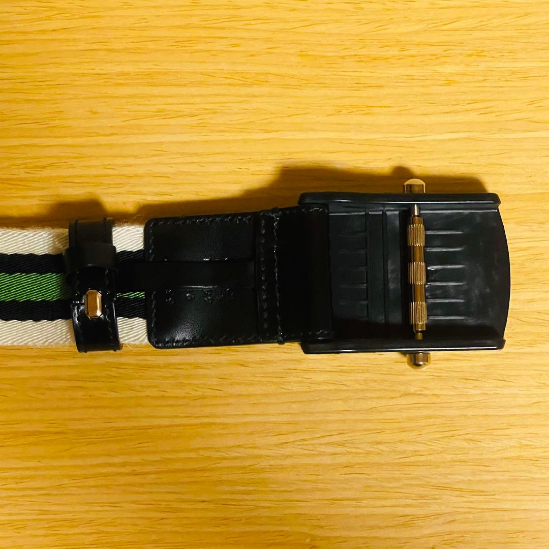 美品・希少】グッチ ガチャベルト 筆記体ロゴ 189799 グリーン