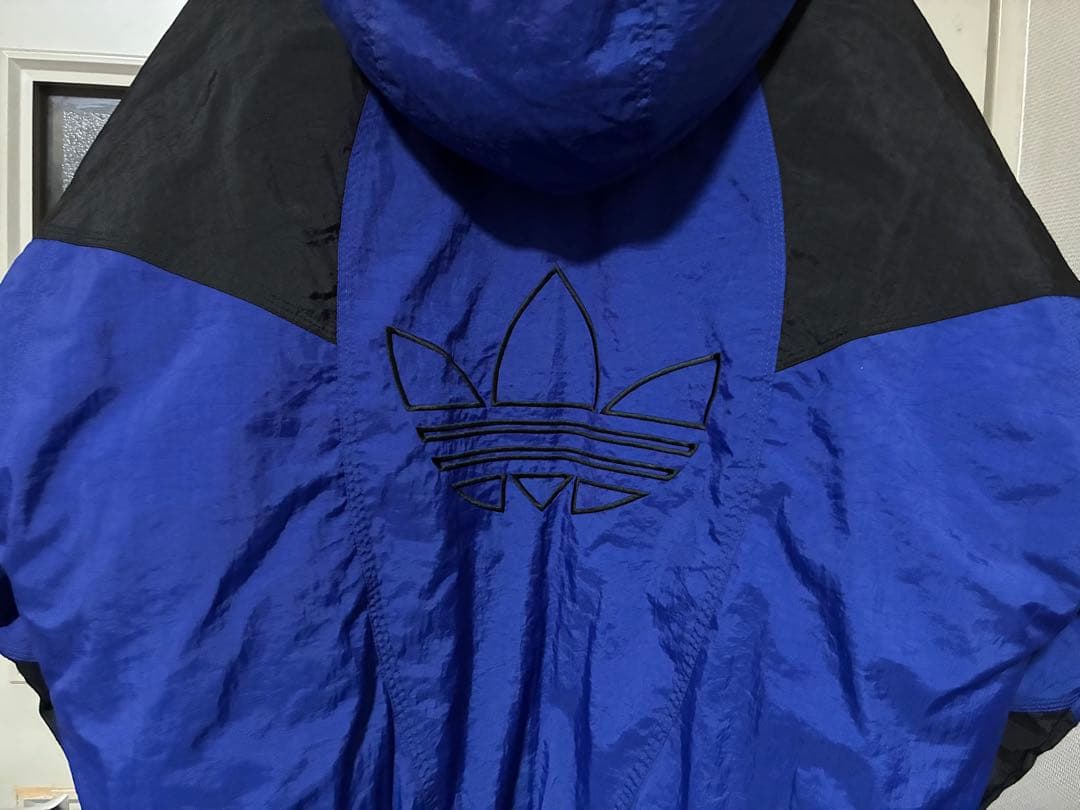 希少】adidas 80sトレフォイル 中綿ジャケット 青 ブルー Mサイズ