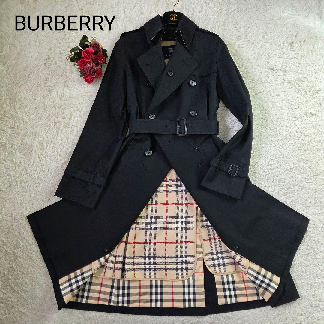極美品 バーバリー トレンチコート ノバチェック ライナー ブラック 38 M BURBERRY LONDON バーバリーロンドン ブラック ノヴァチェック裏地