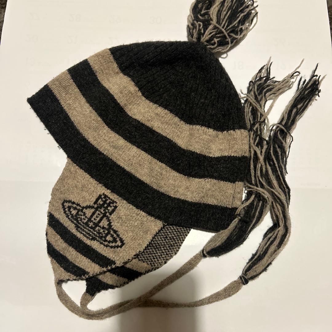 Vivienne Westwood ボーダーニットキャップ 耳当てニット帽 - メルカリ