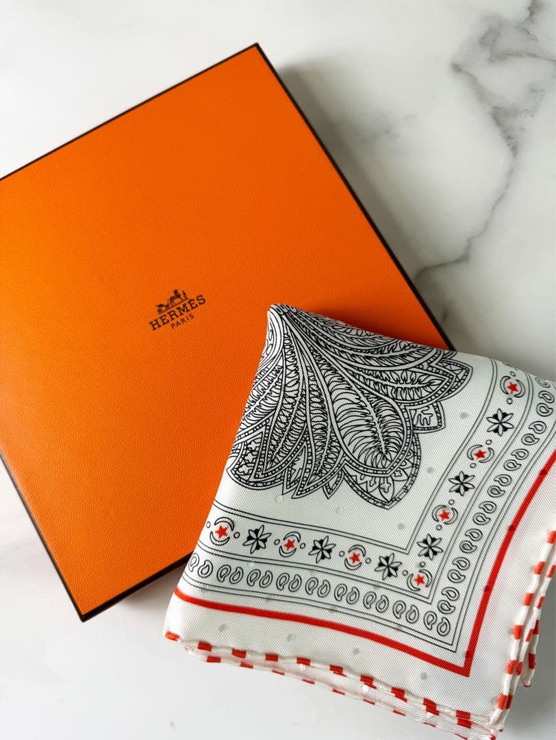 エルメス カレ55 バンダナ スカーフ ペイズリー柄 『マハラニの庭