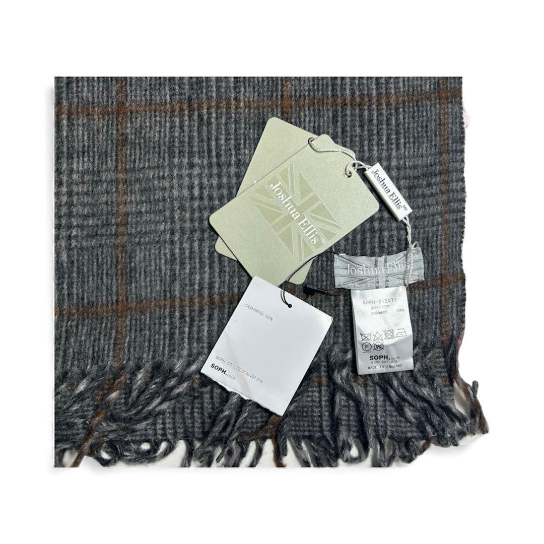 最終値下 新品タグJoshua Ellis×SOPH. カシミヤチェックマフラー